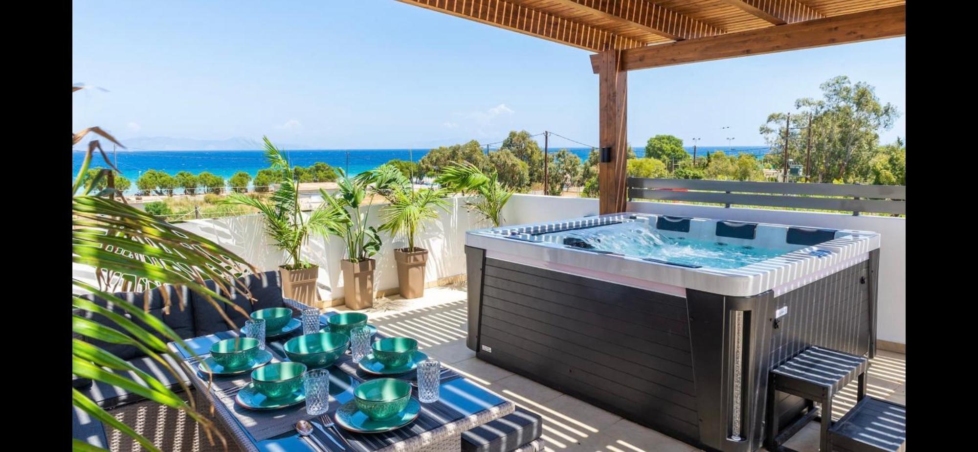 קרמסטי Odyssea Top View & Hot Jacuzzi Front Beach מראה חיצוני תמונה